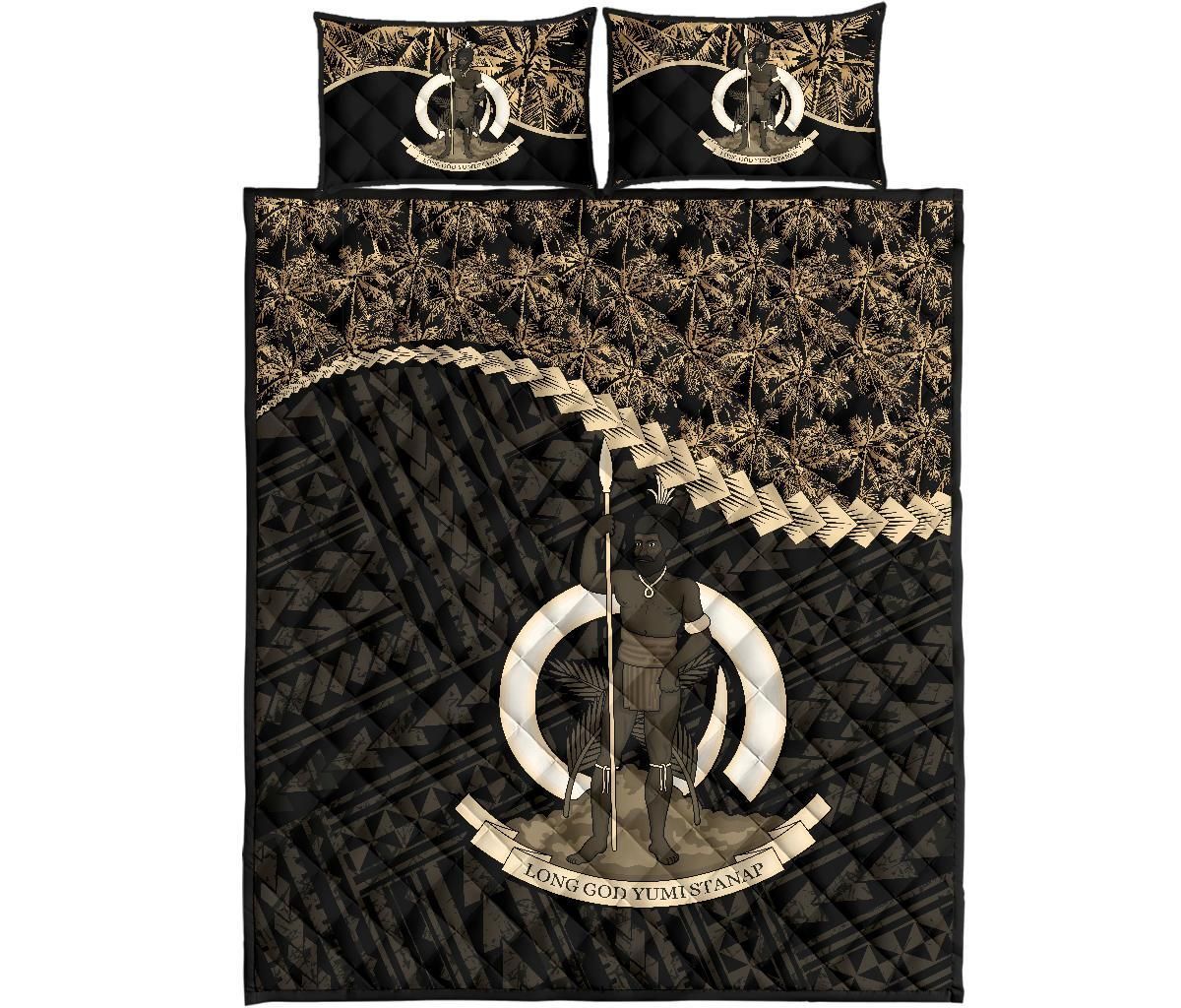 Vanuatu Polynesian Quilt Bed Set Golden Coconut