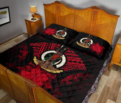 Vanuatu Polynesian Quilt Bed Set Hibiscus Red