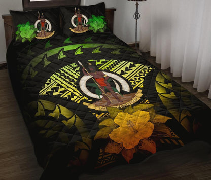 Vanuatu Polynesian Quilt Bed Set Hibiscus Reggae