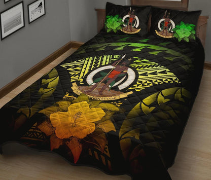 Vanuatu Polynesian Quilt Bed Set Hibiscus Reggae