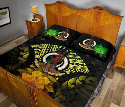 Vanuatu Polynesian Quilt Bed Set Hibiscus Reggae