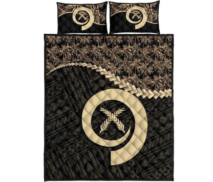 Vanuatu Polynesian Quilt Bed Set Golden Coconut