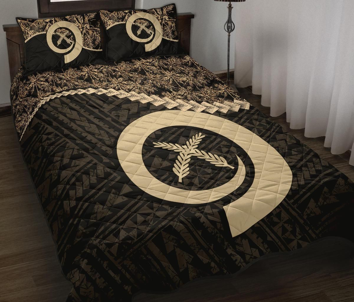 Vanuatu Polynesian Quilt Bed Set Golden Coconut