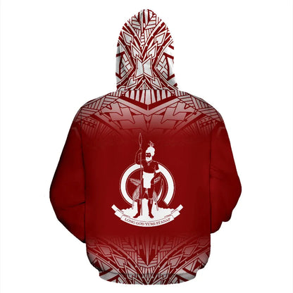 Vanuatu All Over Hoodie - Fog Red