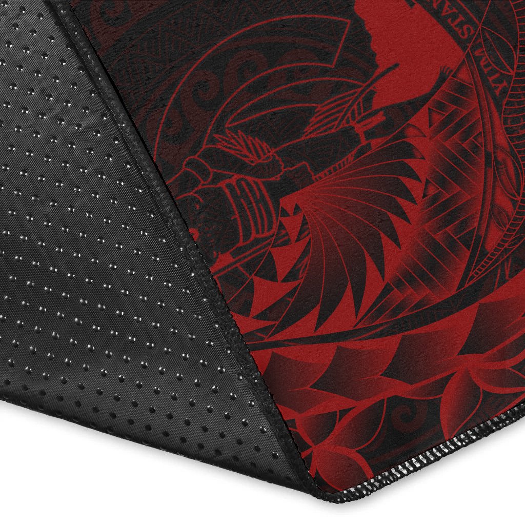 Vanuatu Area Rug - Custom Polynesian Pattern Style Red Color