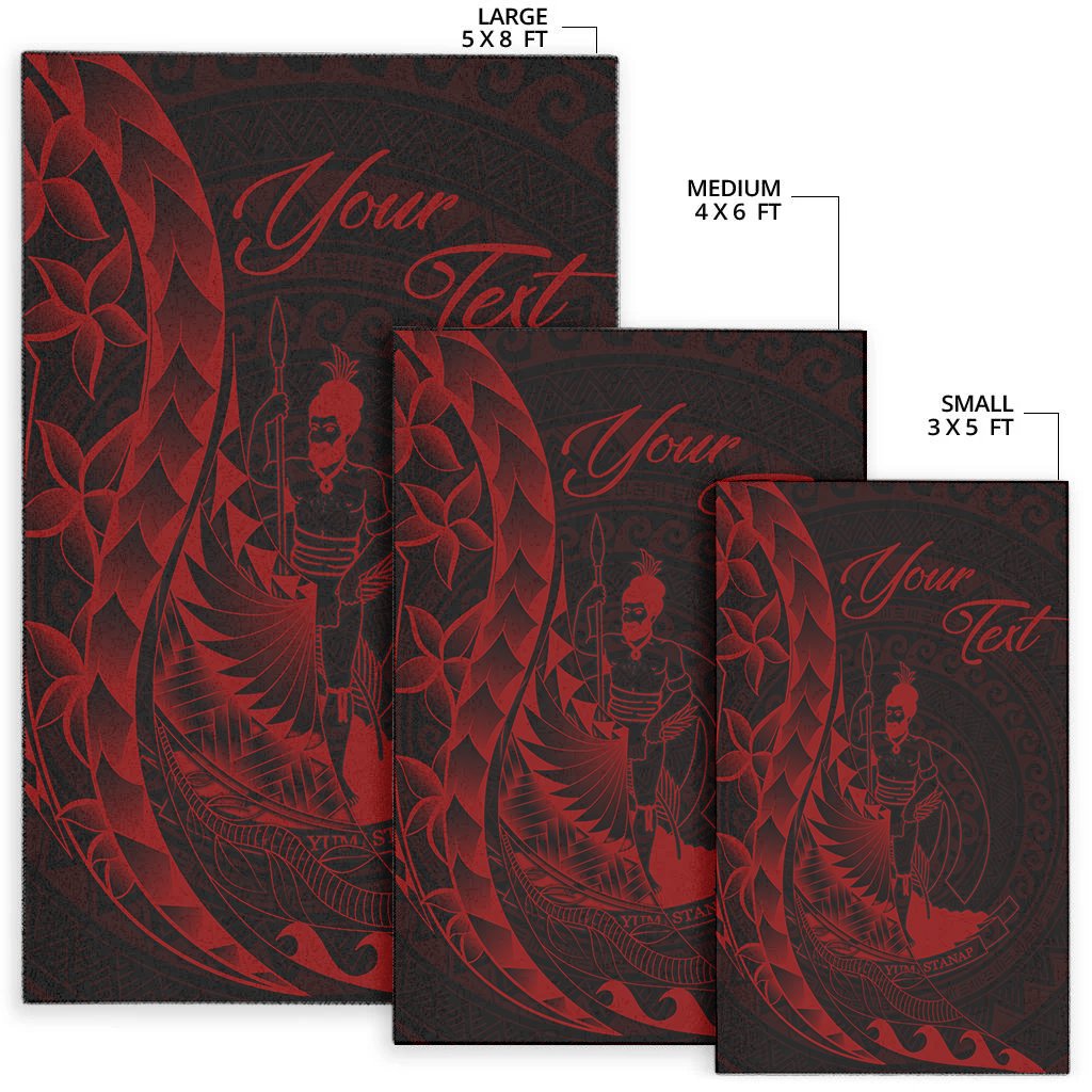 Vanuatu Area Rug - Custom Polynesian Pattern Style Red Color