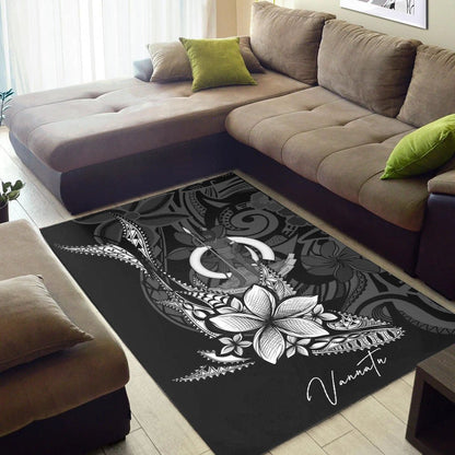 Vanuatu Area Rug - Fish With Plumeria Flowers Style
