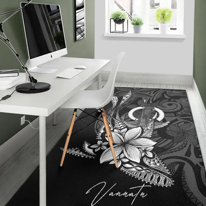 Vanuatu Area Rug - Fish With Plumeria Flowers Style