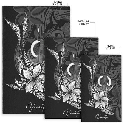 Vanuatu Area Rug - Fish With Plumeria Flowers Style