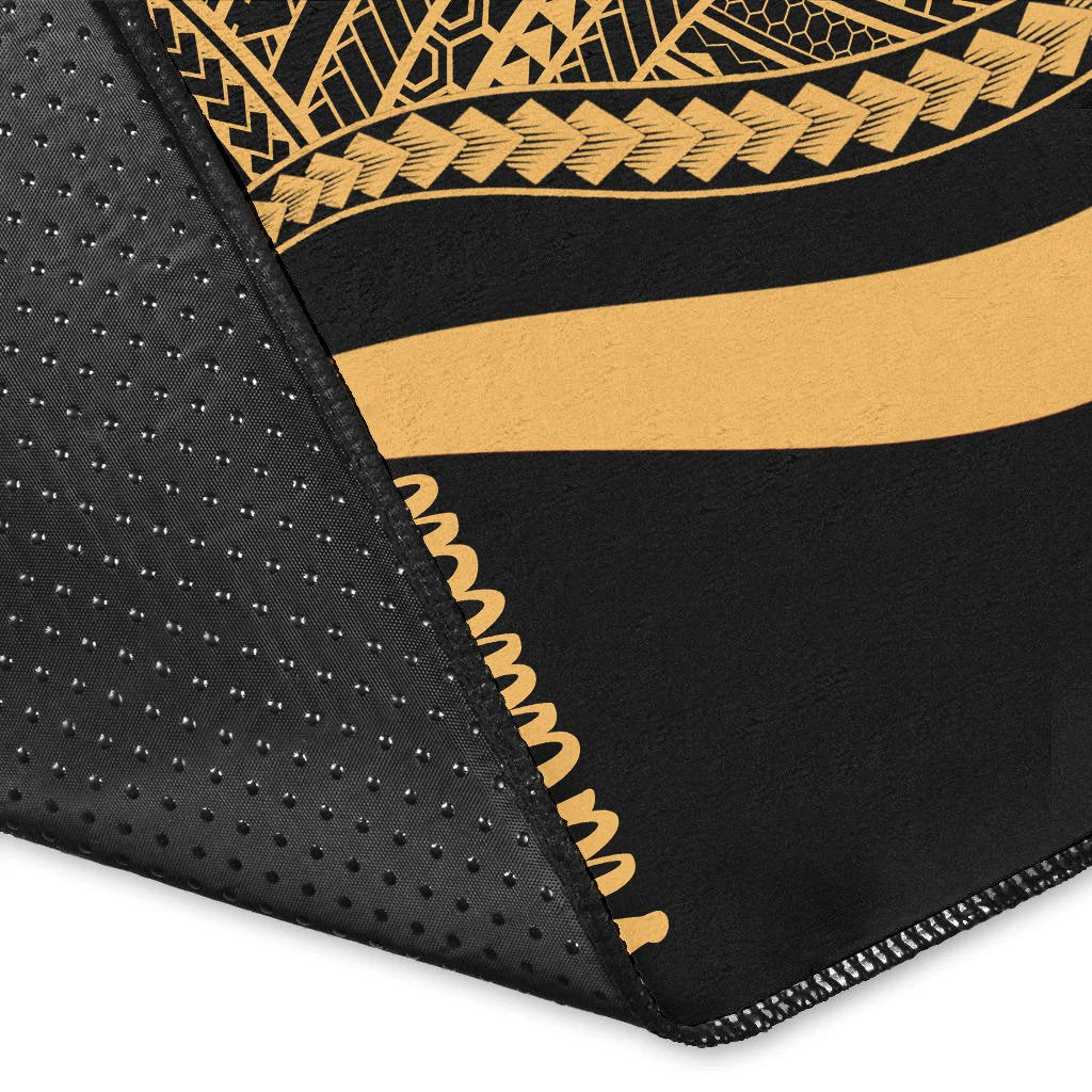 Vanuatu Area Rug - Gold Polynesian Tentacle Tribal Pattern