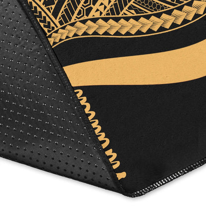 Vanuatu Area Rug - Gold Polynesian Tentacle Tribal Pattern