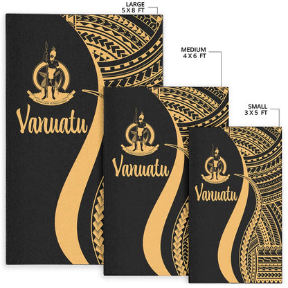 Vanuatu Area Rug - Gold Polynesian Tentacle Tribal Pattern