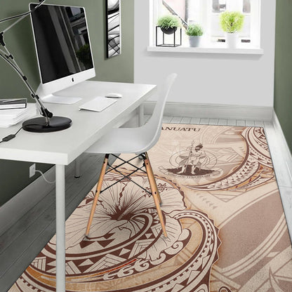 Vanuatu Area Rug - Hibiscus Flowers Vintage Style