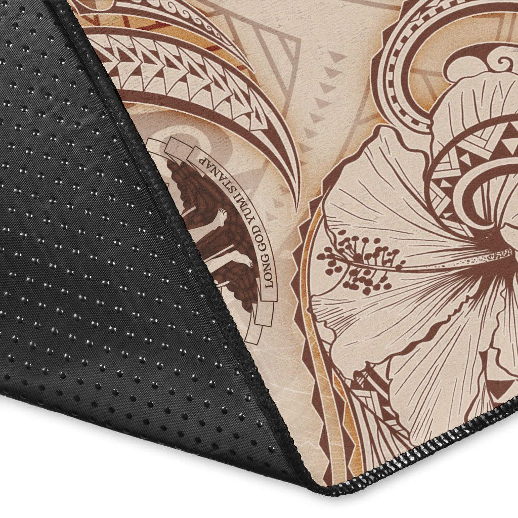 Vanuatu Area Rug - Hibiscus Flowers Vintage Style