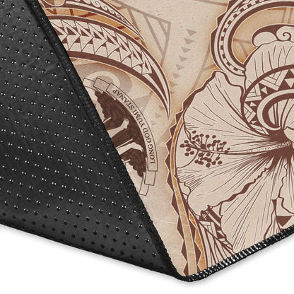 Vanuatu Area Rug - Hibiscus Flowers Vintage Style