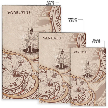 Vanuatu Area Rug - Hibiscus Flowers Vintage Style