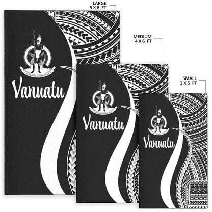 Vanuatu Area Rug - White Polynesian Tentacle Tribal Pattern