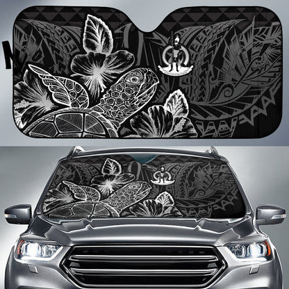 Vanuatu Auto Sun Shades Turtle Hibiscus Black