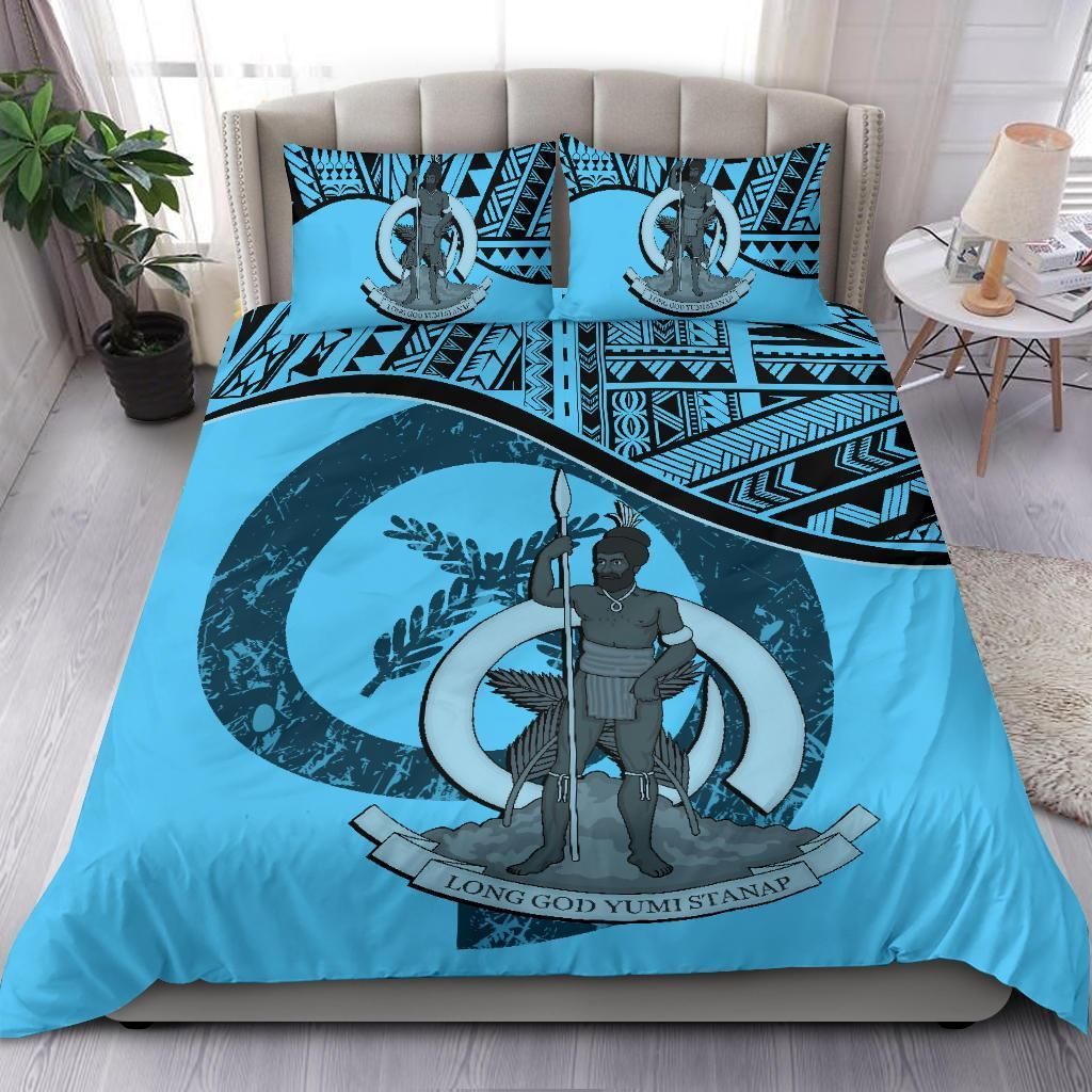 Vanuatu Duvet Cover Set - Vanuatu Coat Of Arms Blue