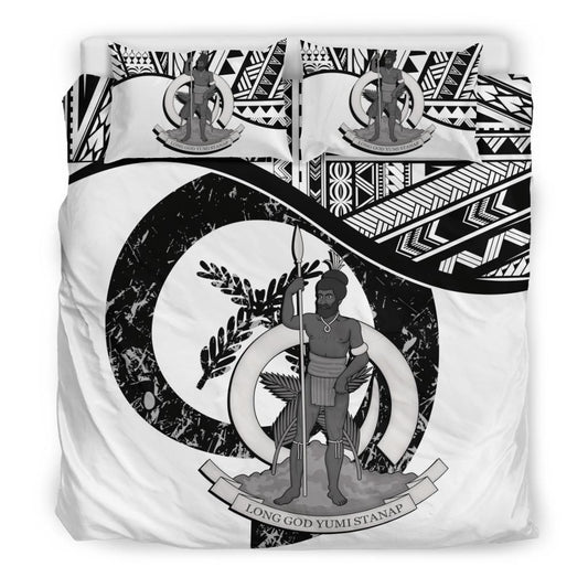 Vanuatu Duvet Cover Set - Vanuatu Coat Of Arms White