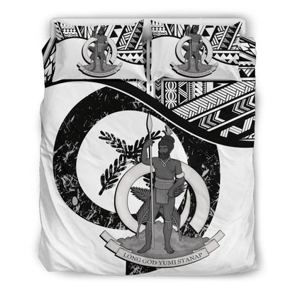 Vanuatu Duvet Cover Set - Vanuatu Coat Of Arms White