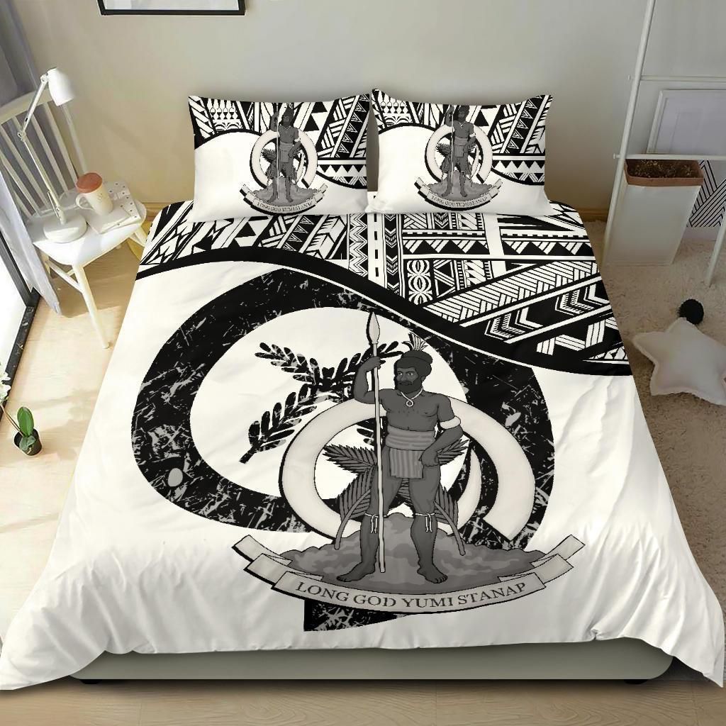Vanuatu Duvet Cover Set - Vanuatu Coat Of Arms White