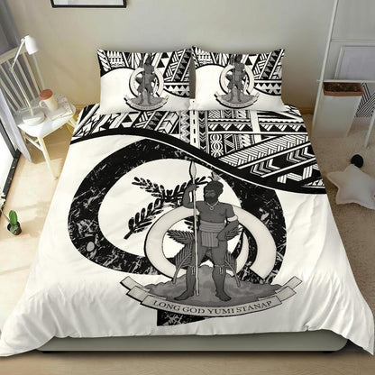 Vanuatu Duvet Cover Set - Vanuatu Coat Of Arms White