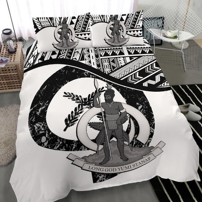 Vanuatu Duvet Cover Set - Vanuatu Coat Of Arms White