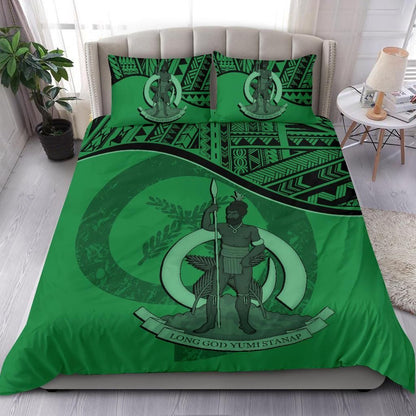 Vanuatu Duvet Cover Set - Vanuatu Coat Of Arms Green