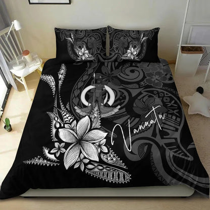 Vanuatu Bedding Set - Fish With Plumeria Flowers Style