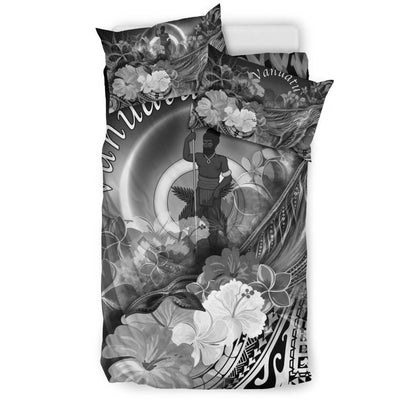 Vanuatu Bedding Set - Humpback Whale With Tropical Flowers (White)
