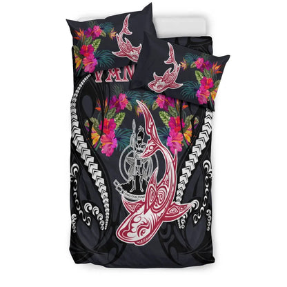 Vanuatu Bedding Set - Polynesian Shark Hibiscus Flower