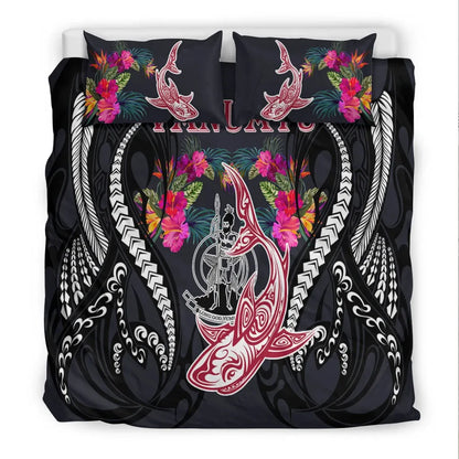 Vanuatu Bedding Set - Polynesian Shark Hibiscus Flower