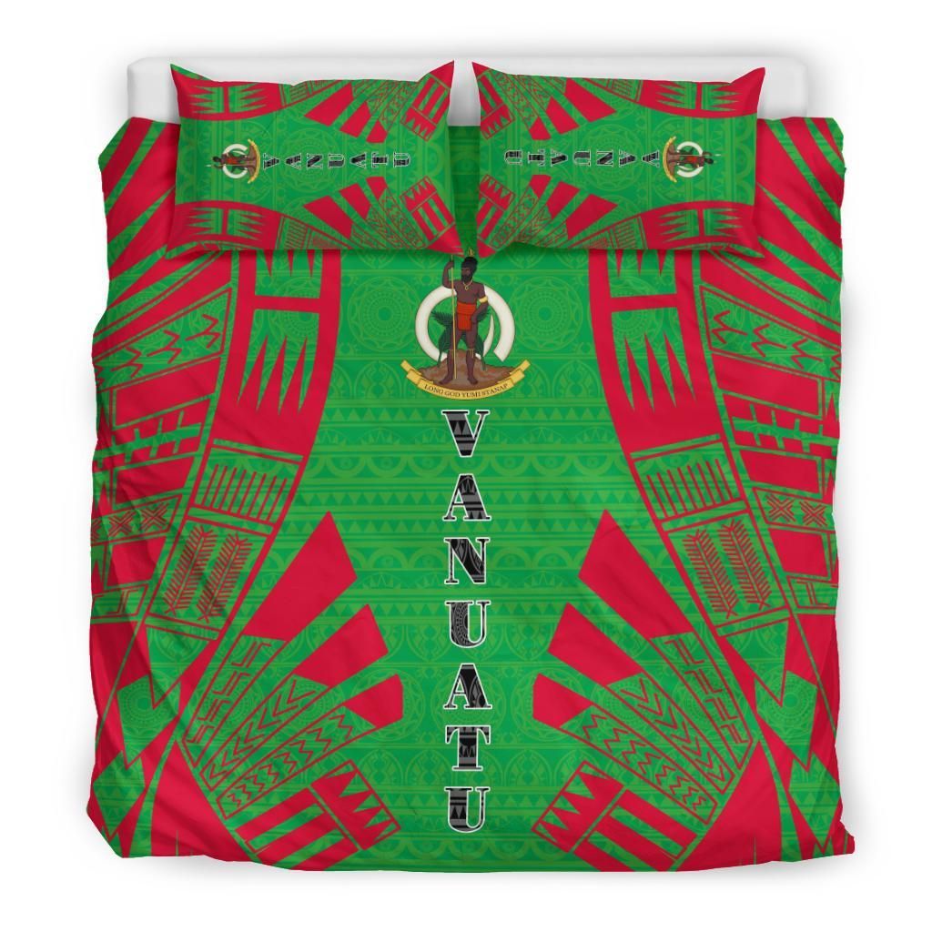 Vanuatu Duvet Cover Set - Polynesian Tattoo Flag