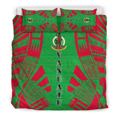 Vanuatu Duvet Cover Set - Polynesian Tattoo Flag