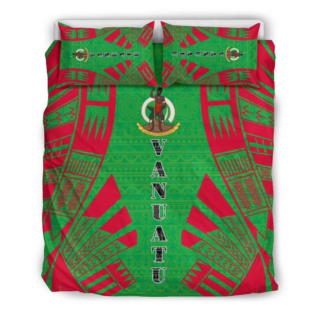 Vanuatu Duvet Cover Set - Polynesian Tattoo Flag