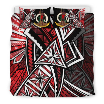 Vanuatu Bedding Set - Tribal Flower Special Pattern Red Color