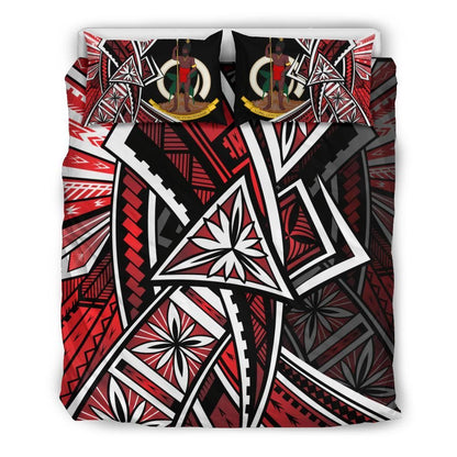 Vanuatu Bedding Set - Tribal Flower Special Pattern Red Color