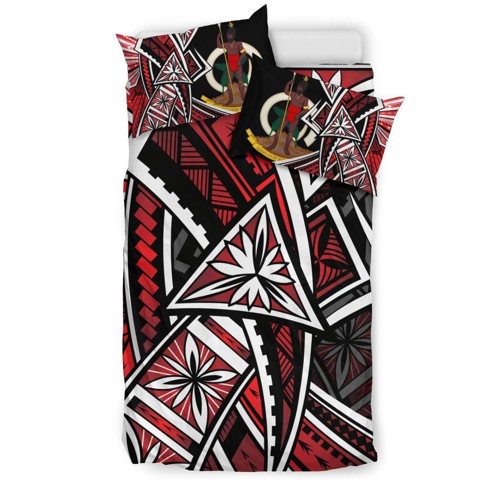 Vanuatu Bedding Set - Tribal Flower Special Pattern Red Color