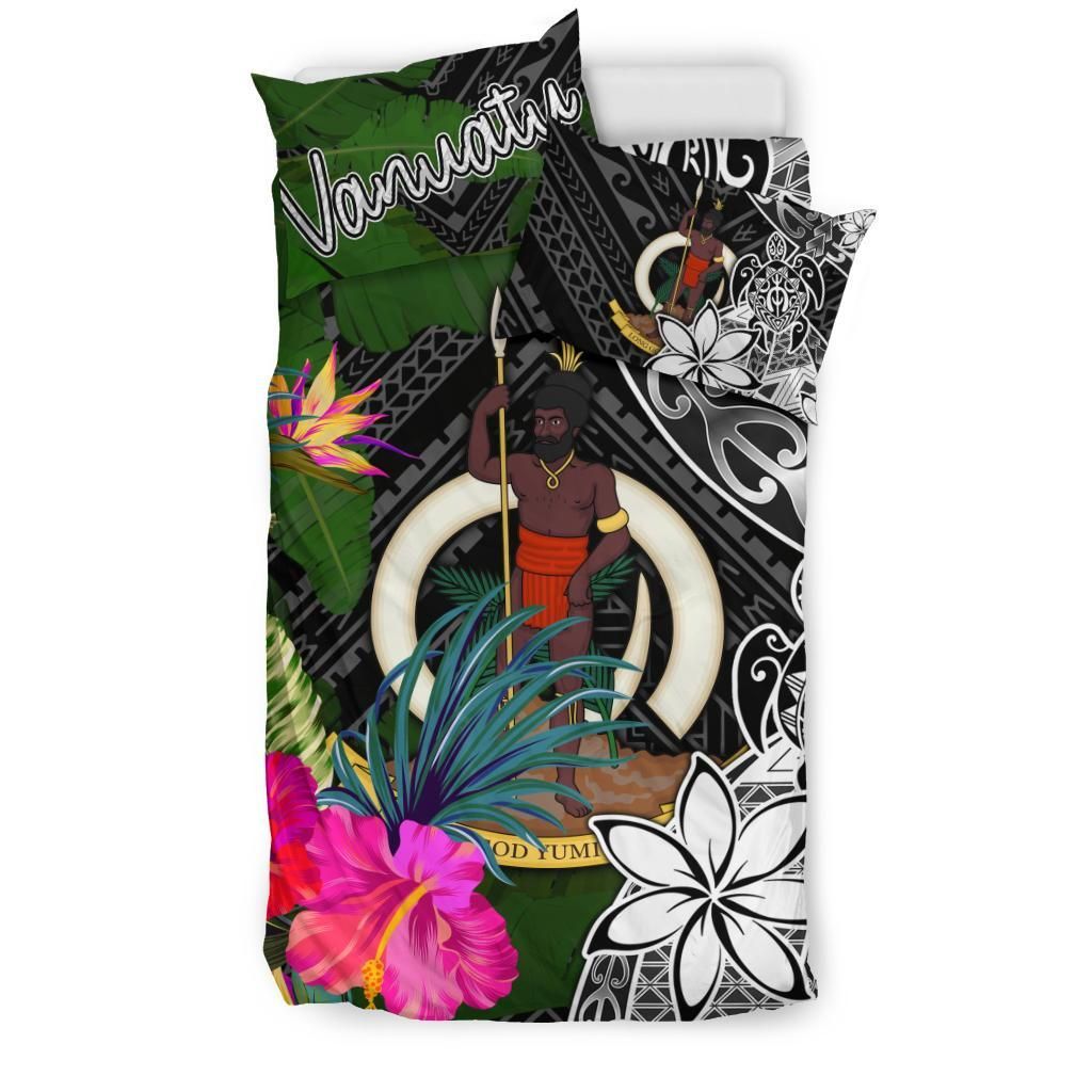 Vanuatu Bedding Set - Turtle Plumeria Banana Leaf