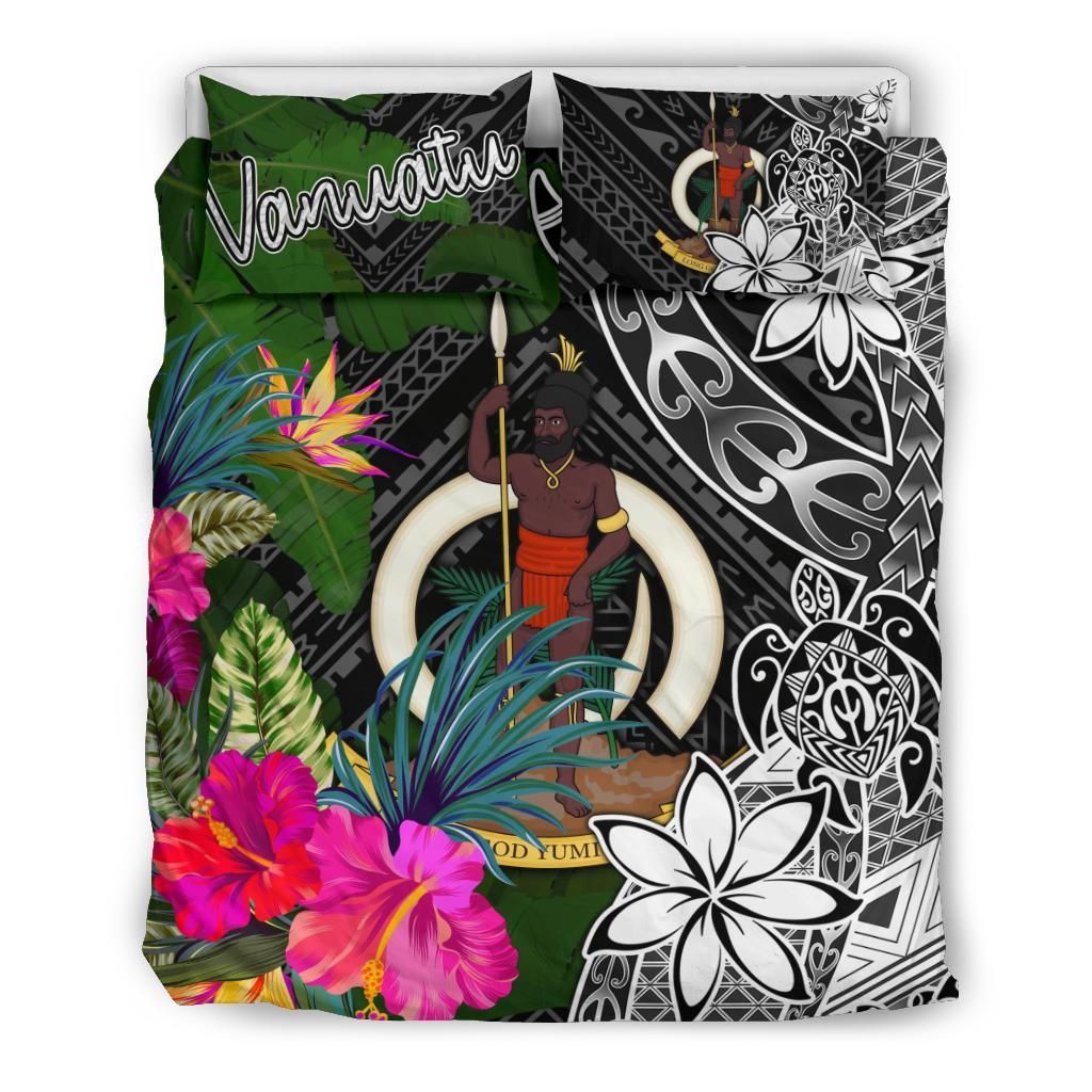 Vanuatu Bedding Set - Turtle Plumeria Banana Leaf