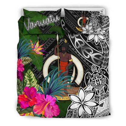 Vanuatu Bedding Set - Turtle Plumeria Banana Leaf