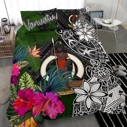 Vanuatu Bedding Set - Turtle Plumeria Banana Leaf