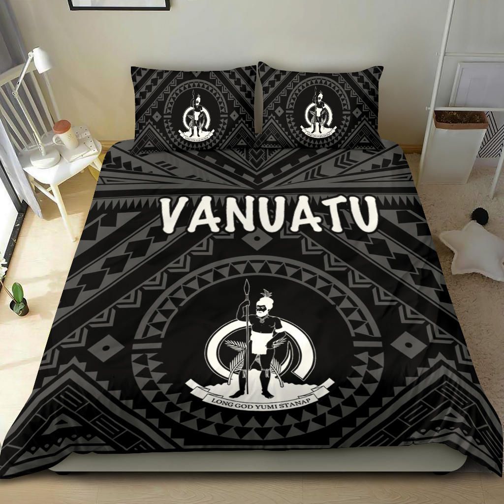 Vanuatu Bedding Set - Vanuatu Seal With Polynesian Tattoo Style