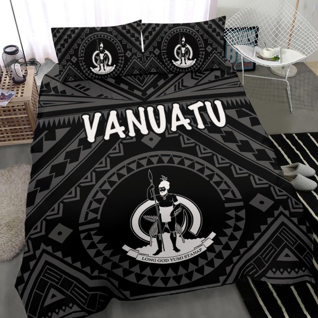 Vanuatu Bedding Set - Vanuatu Seal With Polynesian Tattoo Style