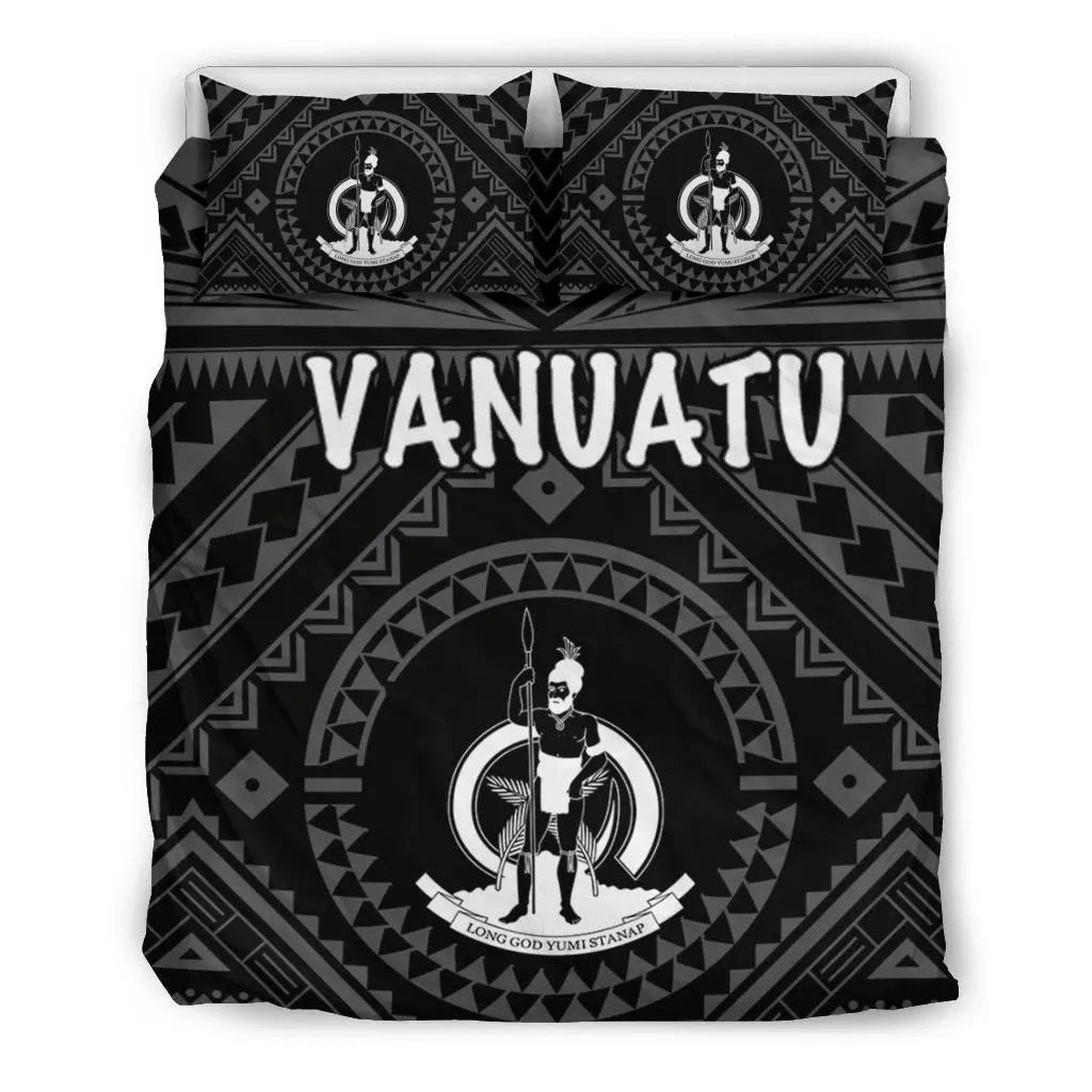 Vanuatu Bedding Set - Vanuatu Seal With Polynesian Tattoo Style