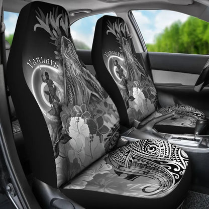 Vanuatu Car Seat Convers - Humpback Whale with Tropical Flowers (White)