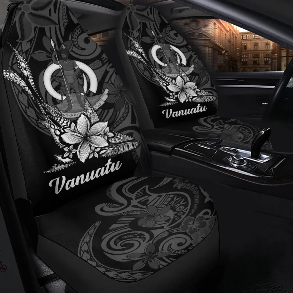 Vanuatu Car Seat Cover - Fish With Plumeria Flowers Style