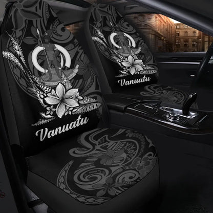 Vanuatu Car Seat Cover - Fish With Plumeria Flowers Style