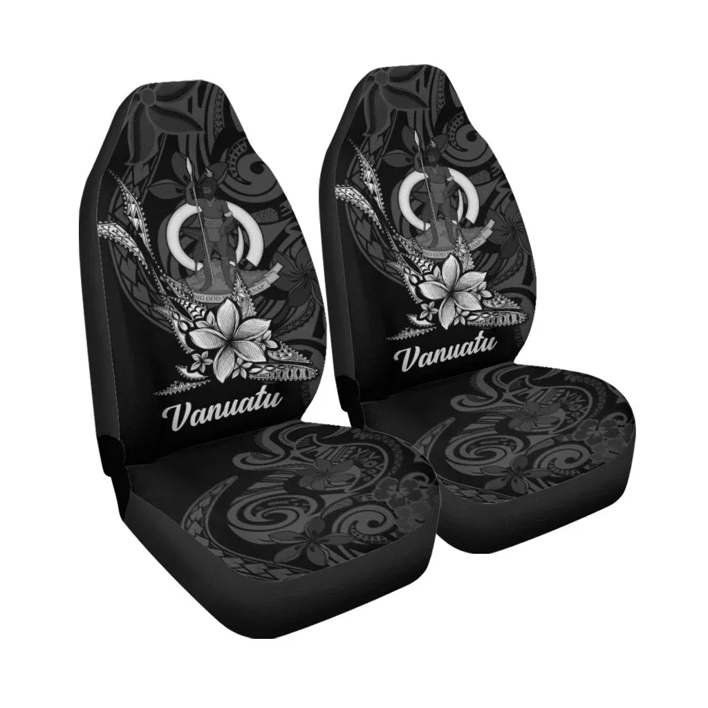 Vanuatu Car Seat Cover - Fish With Plumeria Flowers Style